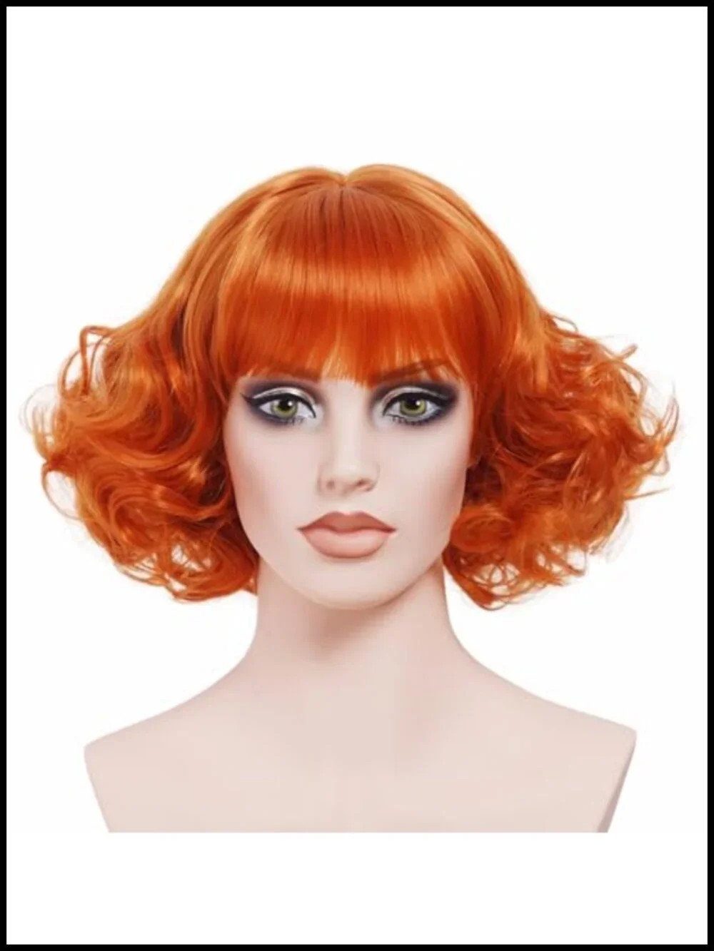 Short Curly Wavy Synthetic Wig with Bangs for Women Cosplay Party